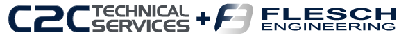 C2C + FLESCH logo B & W Horizontal with Back